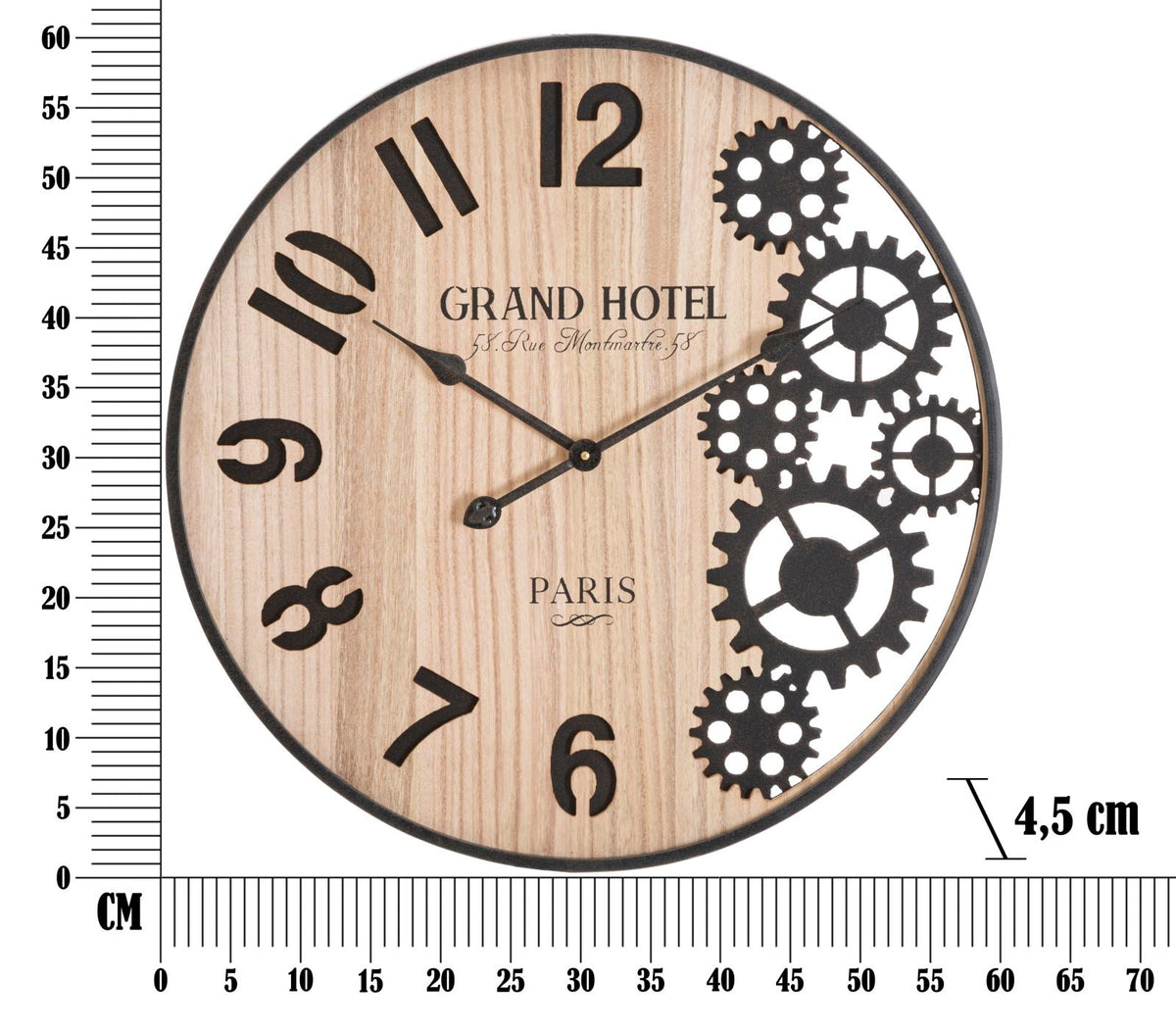 Wanduhr Groß Braun Schwarz 60 cm – Uhr Wohnzimmer
