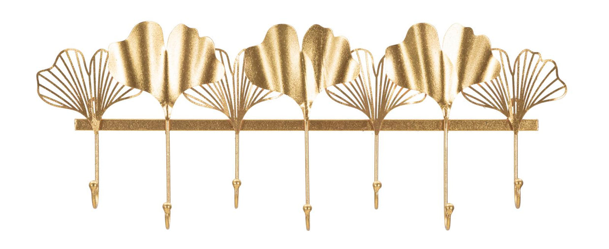 Garderobe Blätter Gold 7 Haken – Hakenleiste Flur
