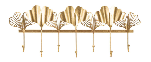 Garderobe Blätter Gold 7 Haken – Hakenleiste Flur