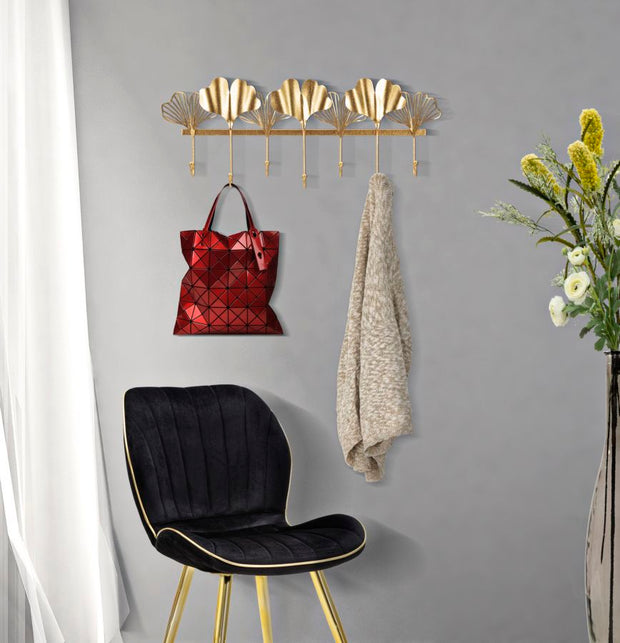 Garderobe Blätter Gold 7 Haken – Hakenleiste Flur
