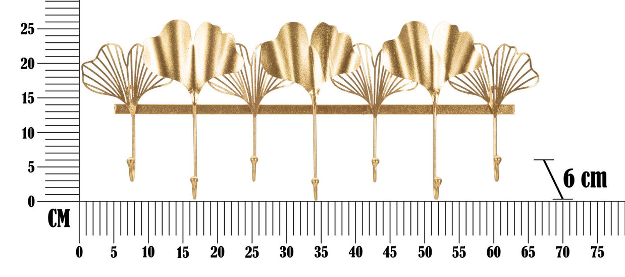 Garderobe Blätter Gold 7 Haken – Hakenleiste Flur