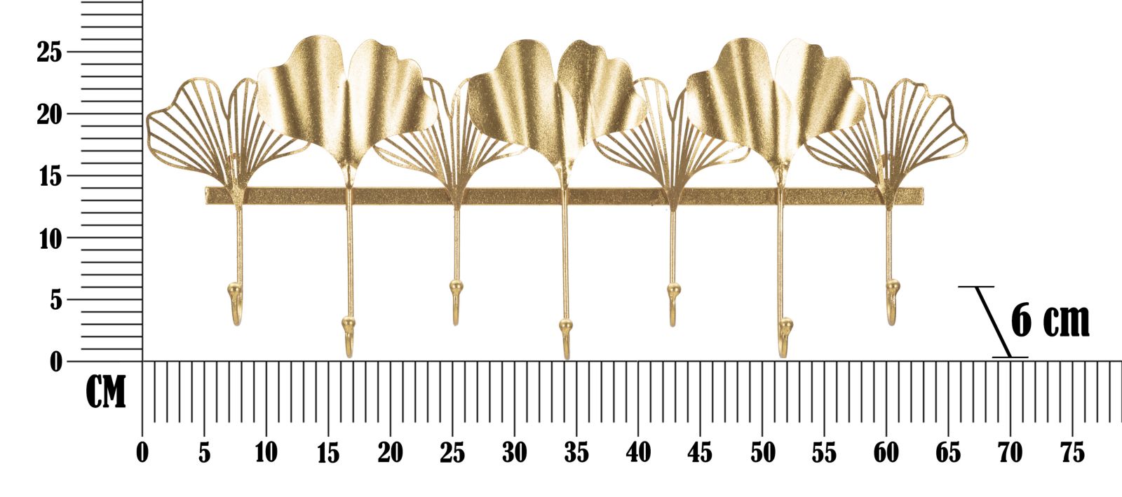 Garderobe Blätter Gold 7 Haken – Hakenleiste Flur