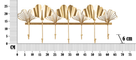 Garderobe Blätter Gold 7 Haken – Hakenleiste Flur