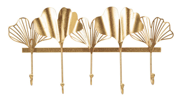 Garderobe Blätter Gold 5 Haken – Hakenleiste Flur