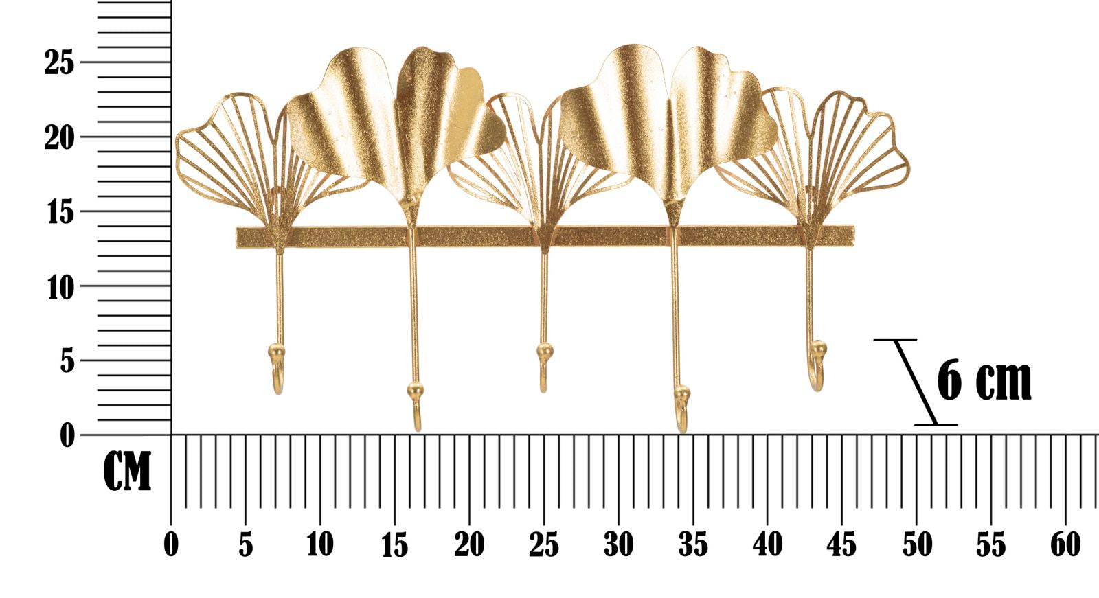 Garderobe Blätter Gold 5 Haken – Hakenleiste Flur