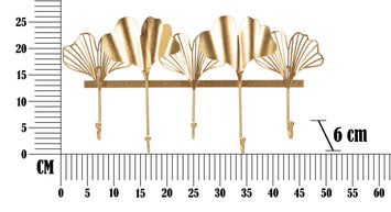 Garderobe Blätter Gold 5 Haken – Hakenleiste Flur