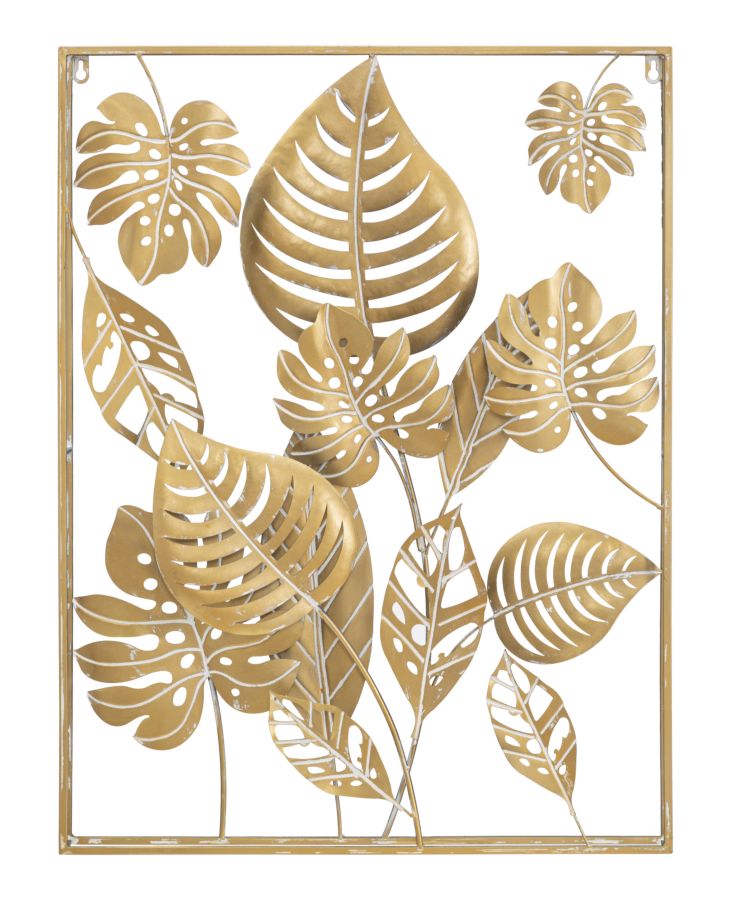 Wandpaneel Blätter Jungle Gold 60×80 cm – Wanddeko