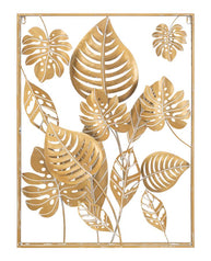 Wandpaneel Blätter Jungle Gold 60×80 cm – Wanddeko