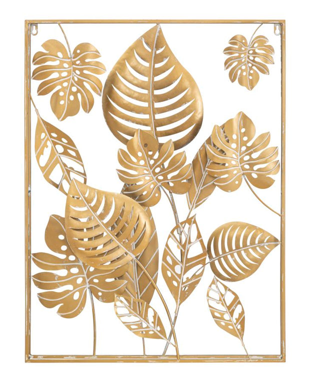 Wandpaneel Blätter Jungle Gold 60×80 cm – Wanddeko