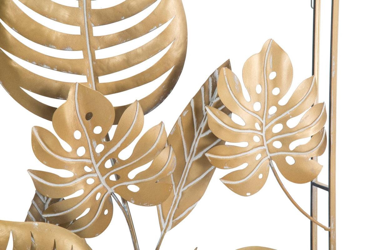 Wandpaneel Blätter Jungle Gold 60×80 cm – Wanddeko