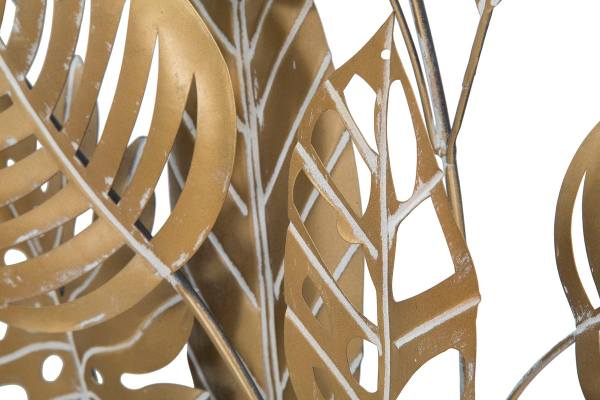 Wandpaneel Blätter Jungle Gold 60×80 cm – Wanddeko