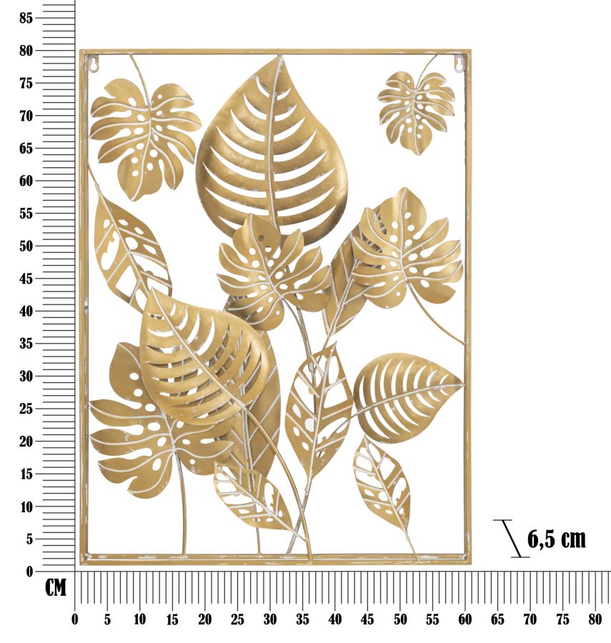 Wandpaneel Blätter Jungle Gold 60×80 cm – Wanddeko