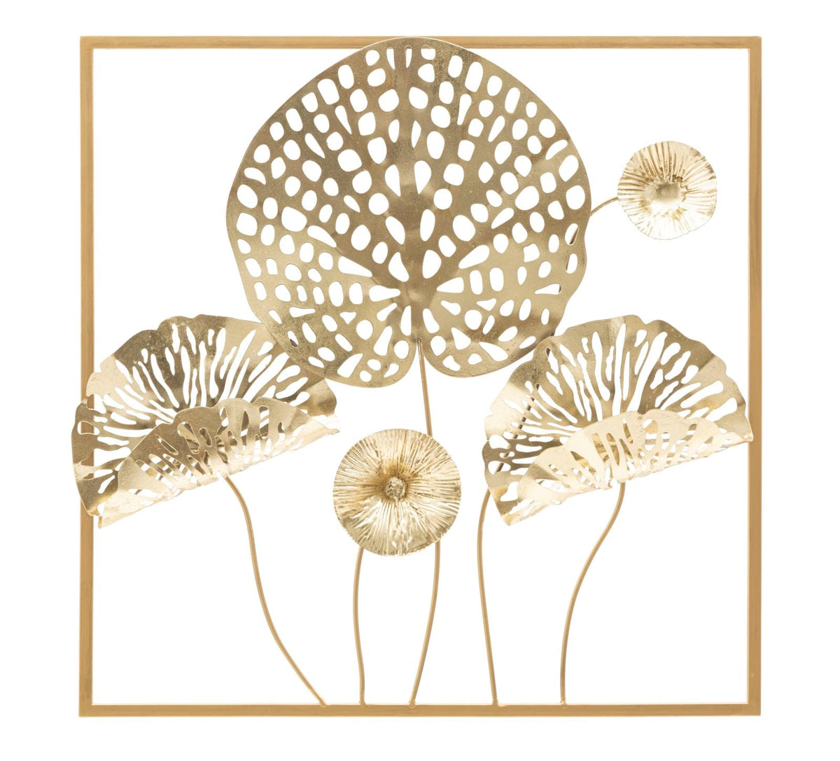 Wandpaneel Blumen Gold 50 cm – Wanddeko