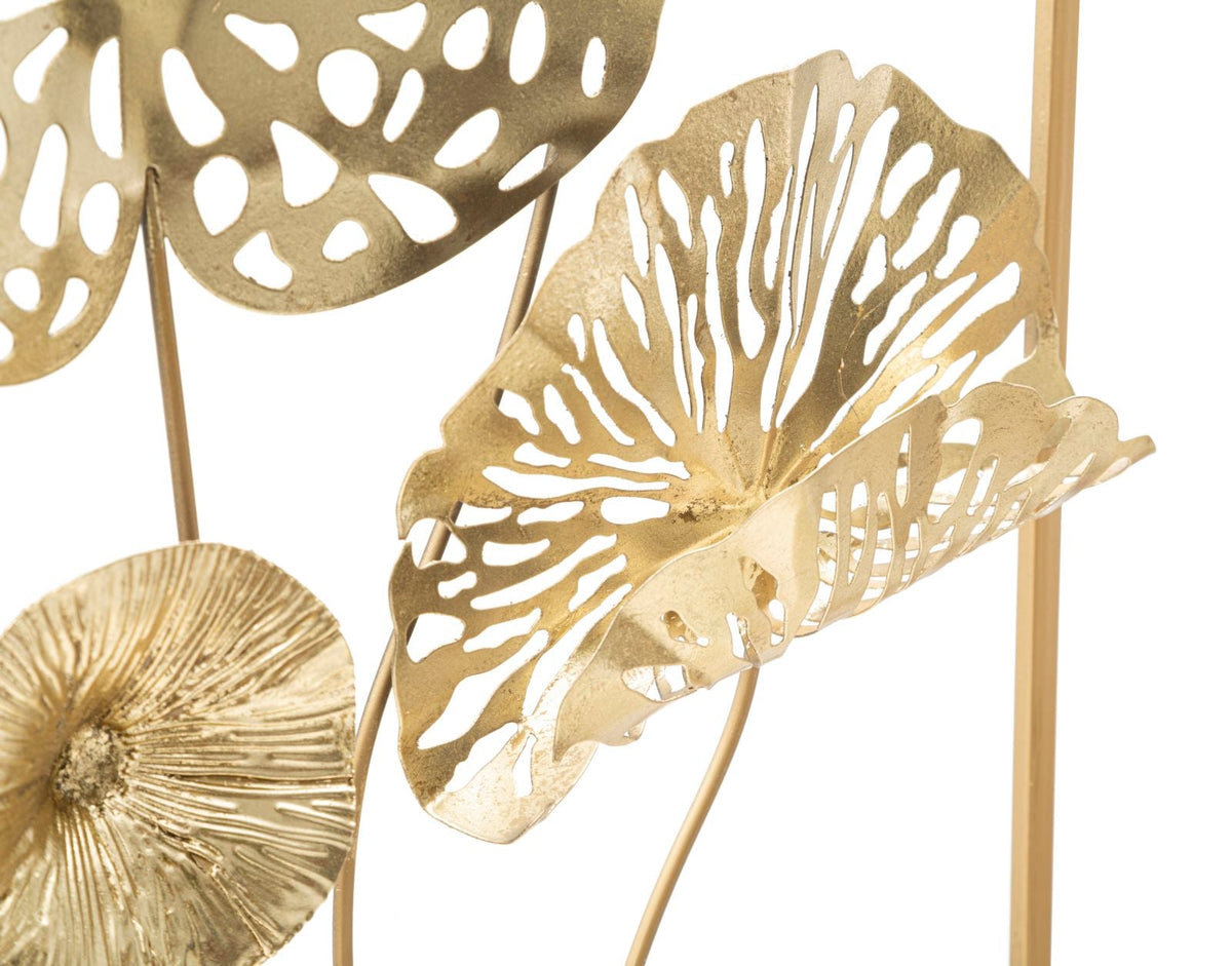 Wandpaneel Blumen Gold 50 cm – Wanddeko