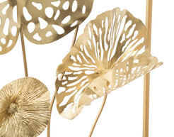 Wandpaneel Blumen Gold 50 cm – Wanddeko