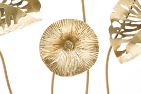 Wandpaneel Blumen Gold 50 cm – Wanddeko