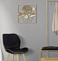 Wandpaneel Blumen Gold 50 cm – Wanddeko
