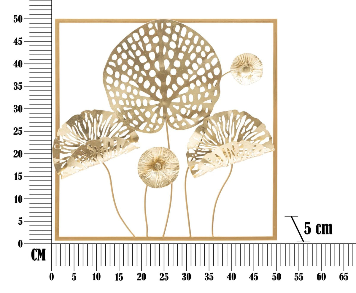 Wandpaneel Blumen Gold 50 cm – Wanddeko