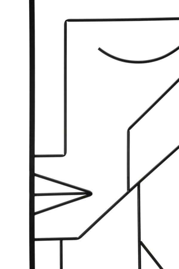 Wandpaneel Gesichter Paar Schwarz 80 cm – Wanddeko