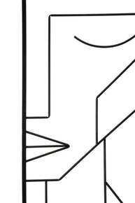 Wandpaneel Gesichter Paar Schwarz 80 cm – Wanddeko