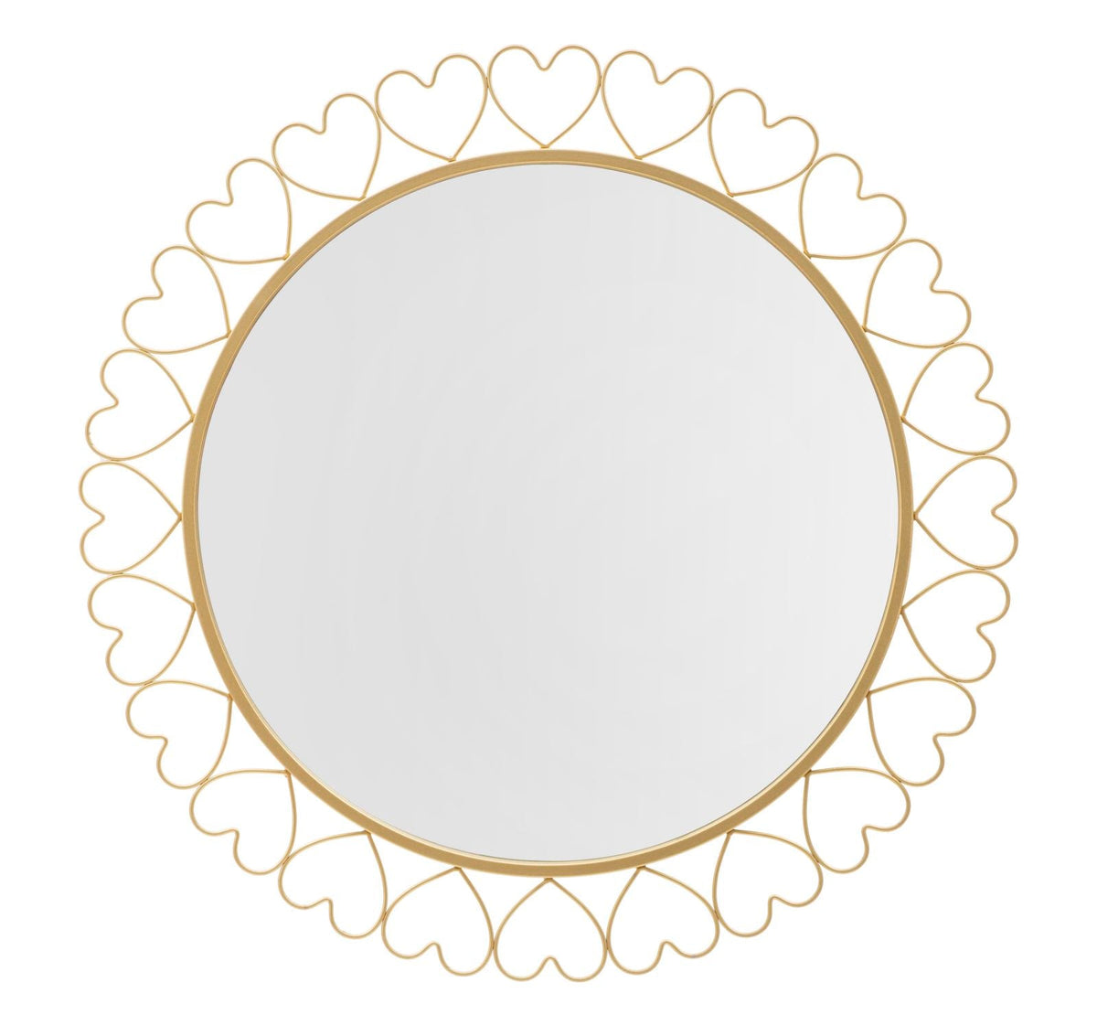 Spiegel Rund Herzen Gold 80 cm