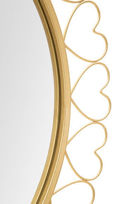 Spiegel Rund Herzen Gold 80 cm