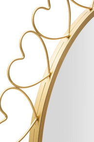Spiegel Rund Herzen Gold 80 cm
