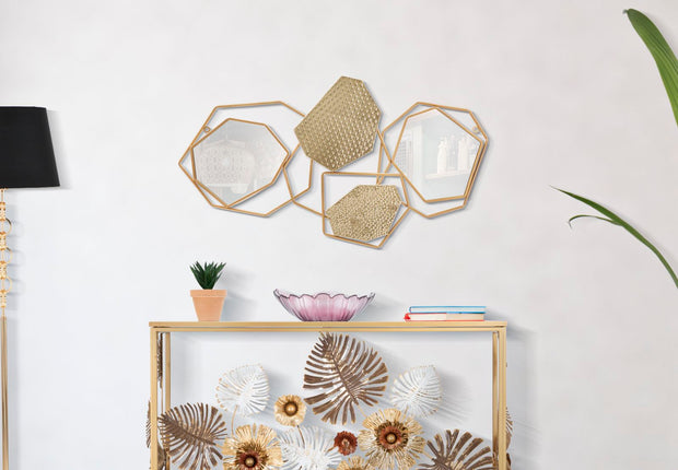 Wandspiegel Stein Gold 52 cm