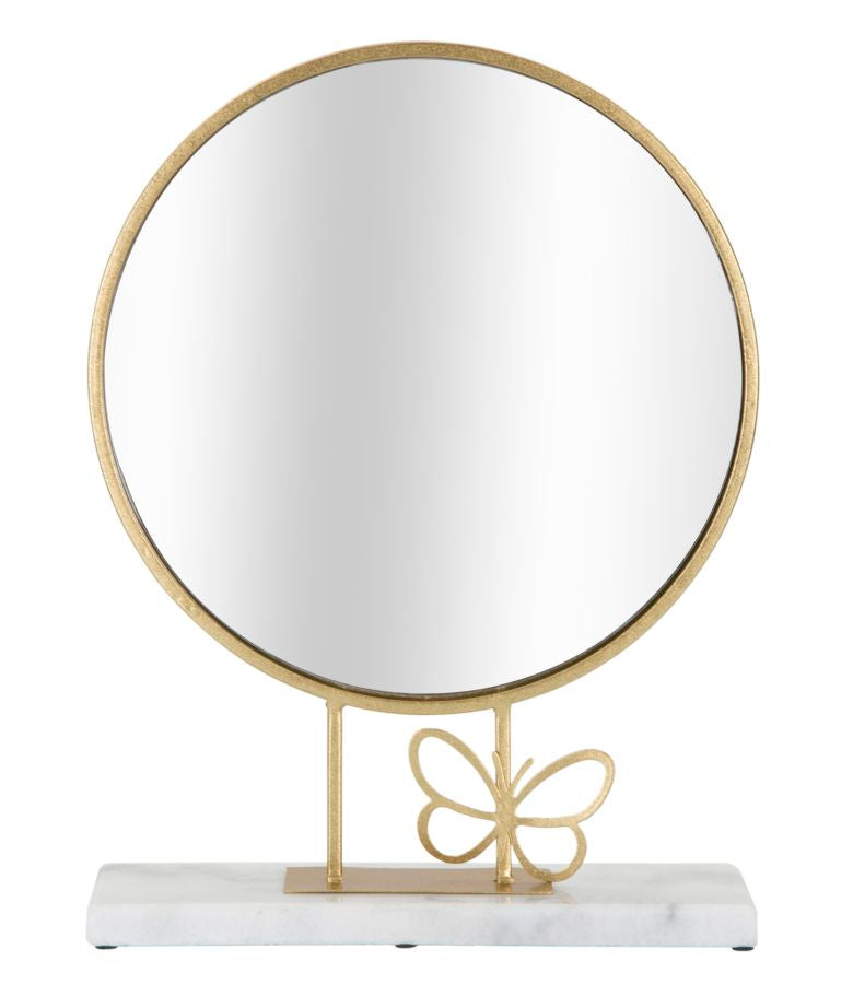 Tischspiegel Schmetterling Gold Marmor – Spiegel Deko