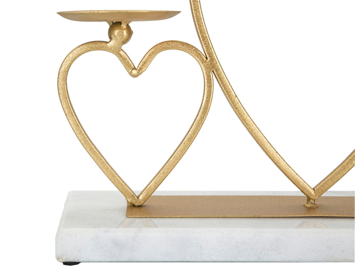 Kerzenständer Herzen Gold Marmor 3er – Kerzenhalter Deko