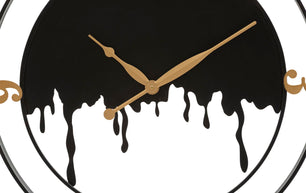 Wanduhr Spritzer Schwarz Gold 66 cm – Uhr Wohnzimmer