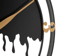Wanduhr Spritzer Schwarz Gold 66 cm – Uhr Wohnzimmer