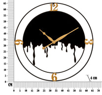 Wanduhr Spritzer Schwarz Gold 66 cm – Uhr Wohnzimmer