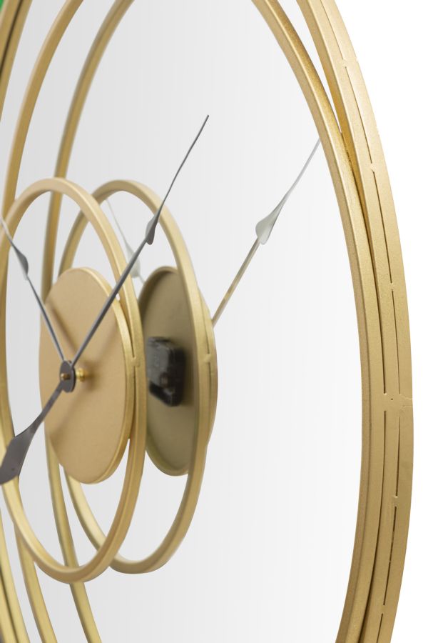 Spiegel Rund Uhr Gold 90 cm