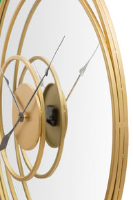 Spiegel Rund Uhr Gold 90 cm