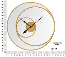 Spiegel Rund Uhr Gold 90 cm