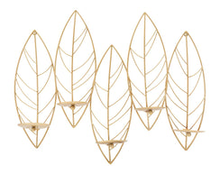Wandkerzenhalter Blätter Gold 56 cm – Kerzenhalter
