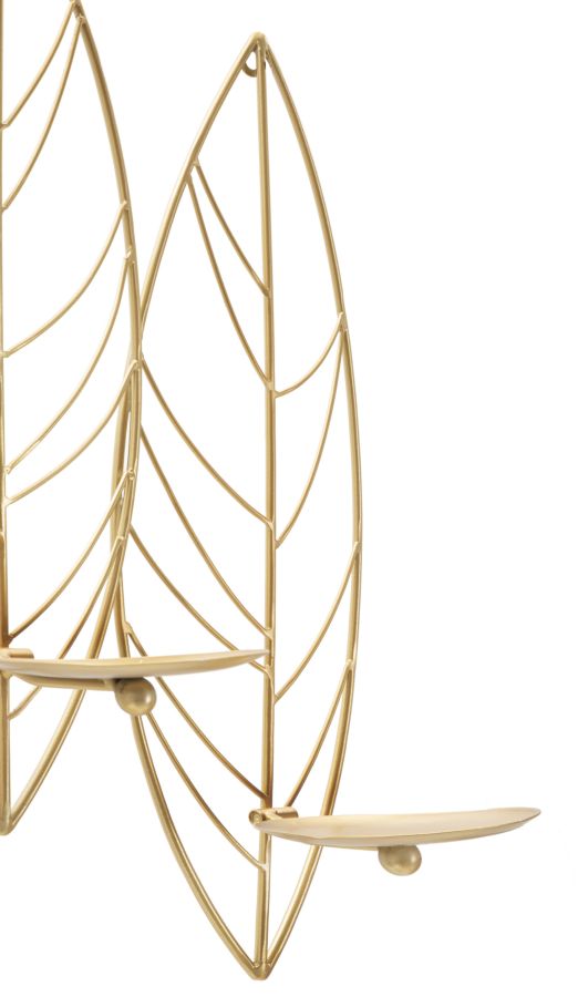 Wandkerzenhalter Blätter Gold 56 cm – Kerzenhalter