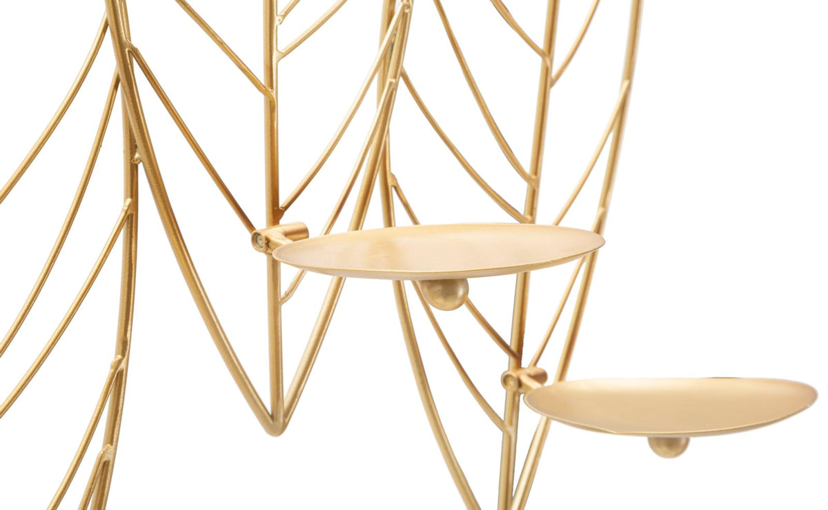 Wandkerzenhalter Blätter Gold 56 cm – Kerzenhalter