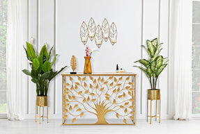 Wandkerzenhalter Blätter Gold 56 cm – Kerzenhalter