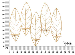 Wandkerzenhalter Blätter Gold 56 cm – Kerzenhalter