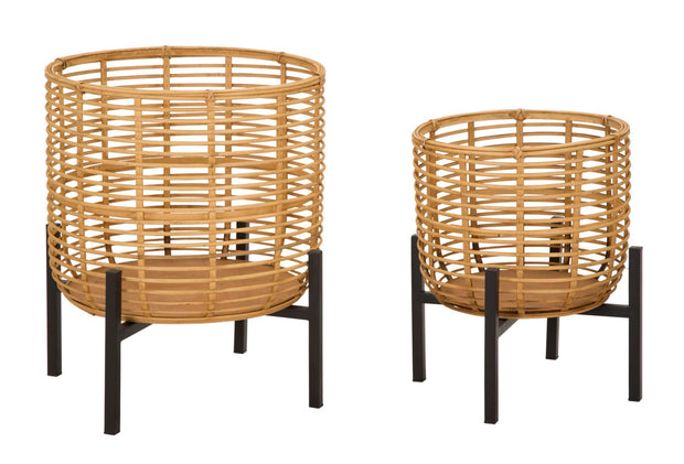 Blumenständer Rattan Bunt 47 cm – Pflanzenständer
