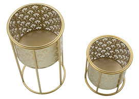 Blumenständer Golvy Gold 2er Set A – Pflanzenständer Deko