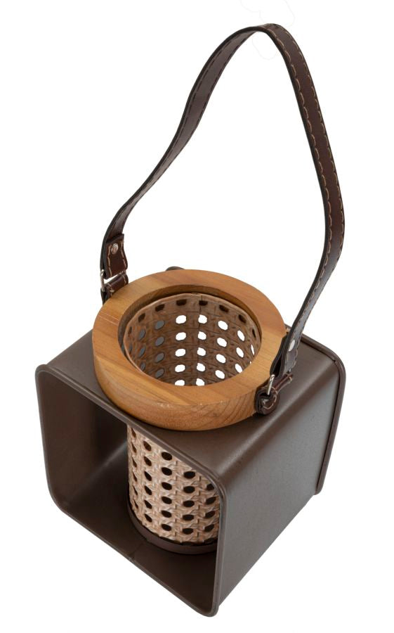 Windlicht Rattan Holz Vintage – Teelichthalter Deko