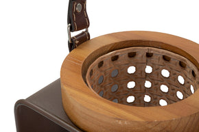 Windlicht Rattan Holz Vintage – Teelichthalter Deko