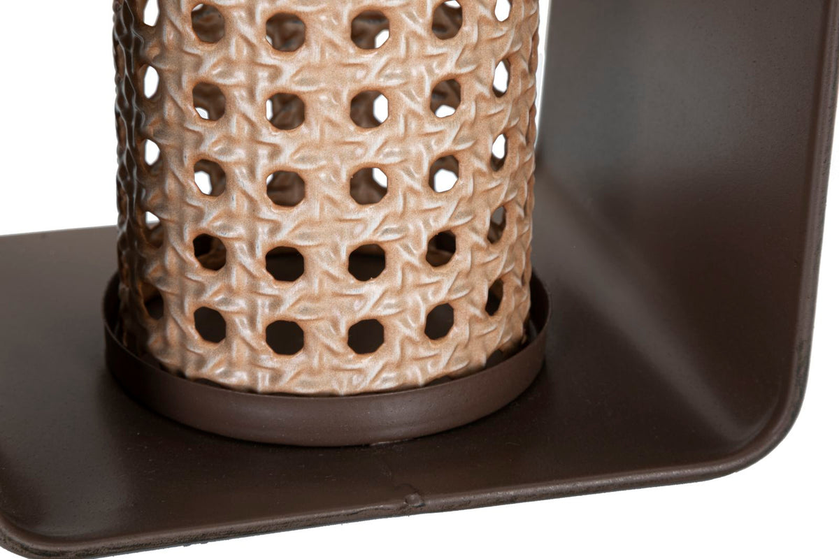 Windlicht Rattan Holz Vintage – Teelichthalter Deko