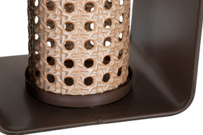 Windlicht Rattan Holz Vintage – Teelichthalter Deko