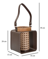Windlicht Rattan Holz Vintage – Teelichthalter Deko