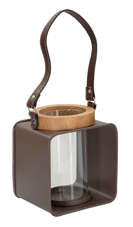 Windlicht Glas Holz Vintage – Teelichthalter Deko