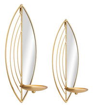 Wandkerzenhalter Blatt Gold 2er Set – Kerzenhalter Wand